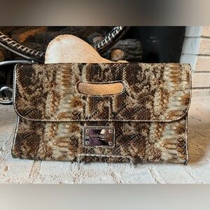 Nine West Snake Skin Envelope Clutch